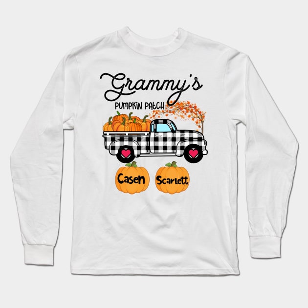Grammy's Pumpkin Patch Truck Art, Happy Halloween Shirt, Fall Shirt, Grandma Birthday Gift, Personalized Long Sleeve T-Shirt by briscoelavinia6674